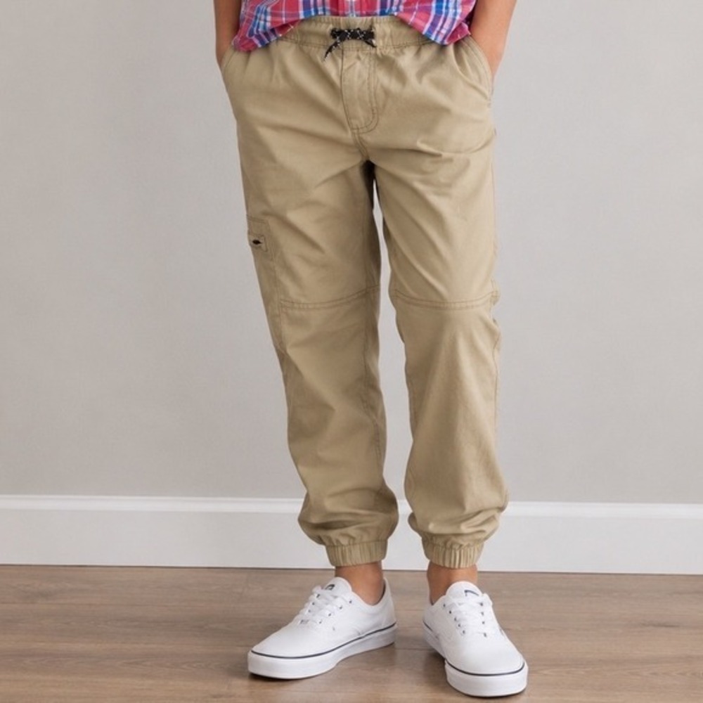 Weatherproof Vintage Kids Tan Fleece Lined Cargo Jogger Pants Size L 14/16 Khaki